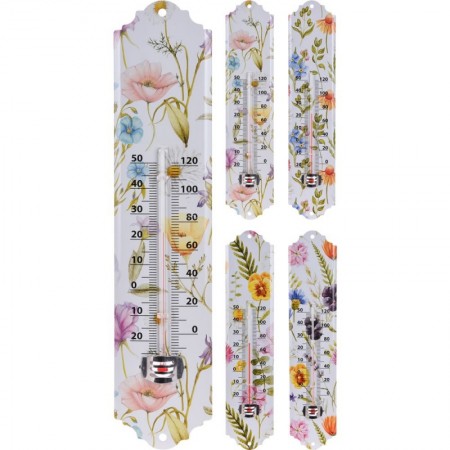 Comprar Termometro Metal Flores 29,5X6,5 Cm Importacion 023032 al Mejor Precio