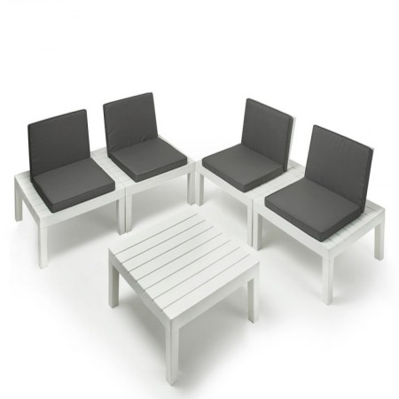 Comprar Tresillo Api + Cojines Blanco Conjunto Progarden 206667 al Mejor Precio