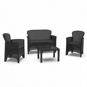 Comprar Tresillo Jungle + Cojines Antracita Conjunto Progarden 206668 al Mejor Precio