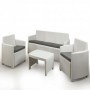 Comprar Tresillo Stromboli + Cojines Blanco Conjunto Progarden 206672 al Mejor Precio
