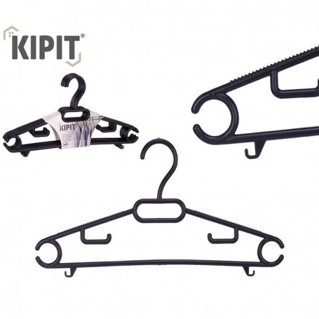 Comprar Perchas Plastico Negro 39,5X19,5 Cm Lote 6 Kipit 31183 al Mejor Precio