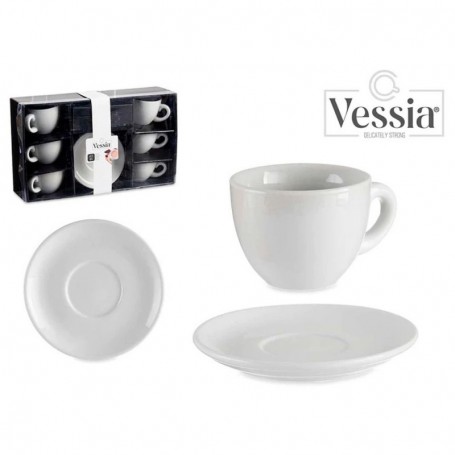 Comprar Tazas Con Plato Porcelana 250 Ml 6 Piezas Caja 6 Vessia 257096 al Mejor Precio