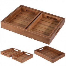 Comprar Bandejas Madera 39/26 Cm 3 Piezas Lote 3 Importacion 24062 al Mejor Precio