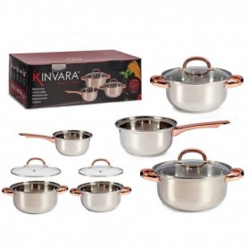 Comprar Bateria Cocina Inoxidable 3 Piezas 5 Elementos  Kinvara 19376 al Mejor Precio