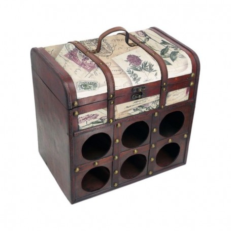 Comprar Baul Botellero 6 Botellas Piel Carta 37X25X35,5 Cm  Fedor 146071 al Mejor Precio