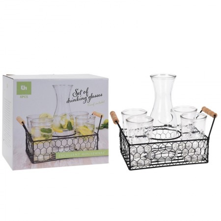 Comprar Cesta + 4 Vasos + Jarra Juego Excellent 20412 al Mejor Precio