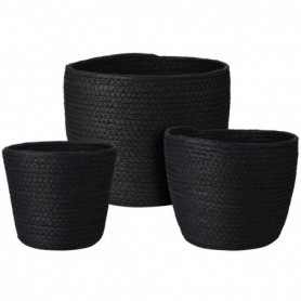 Comprar Cestas Vegetal Negras 17 + 19 + 23 Cm Lote 3 Importacion 224051 al Mejor Precio