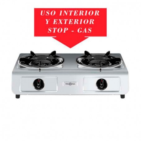 Comprar Cocina Hornillo Gas Inoxidable 2 Fuegos 265Ib  Vitrokitchen 27026 al Mejor Precio