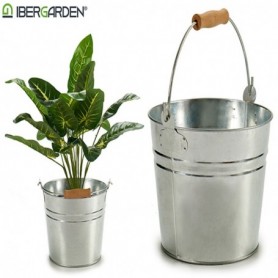 Comprar Cubo Asa Zinc 22X22,5X27 Cm  Ibergarden 144291 al Mejor Precio