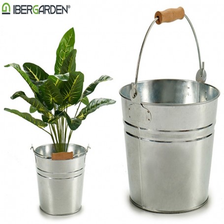 Comprar Cubo Asa Zinc 22X22,5X27 Cm  Ibergarden 144291 al Mejor Precio