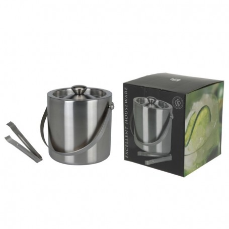 Comprar Cubo Hielo Inoxidable + Pinza Y Tapa 15Cm  Excellent 172002 al Mejor Precio