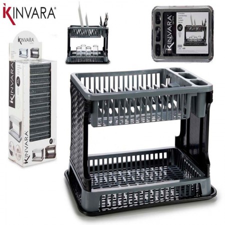 Comprar Escurreplatos Plastico Rattan 2 Pisos  Kinvara 31018 al Mejor Precio