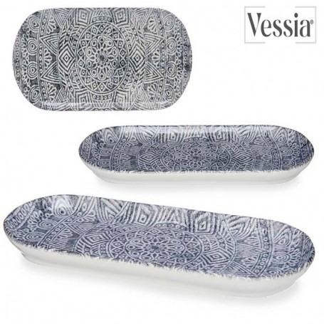 Comprar Fuente Porcelana 15X34,5 Cm Gris  Vessia 257121 al Mejor Precio
