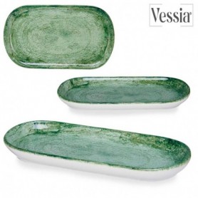 Comprar Fuente Porcelana 15X34,5 Cm Verde  Vessia 257120 al Mejor Precio