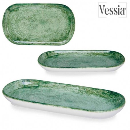 Comprar Fuente Porcelana 15X34,5 Cm Verde  Vessia 257120 al Mejor Precio