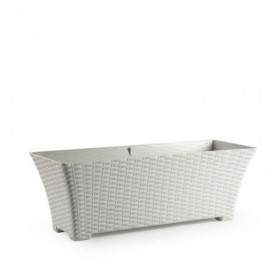 Comprar Jardinera Rattan 60,5X22X21,2 Cm Marfil  Plasticforte 35298 al Mejor Precio
