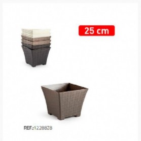 Comprar Maceta Ratan Cuadrada 25 Cm Surtida  Plasticforte 35218 al Mejor Precio