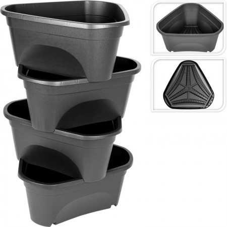Comprar Maceteros 39X41,5X17 Cm Antracita Set 4 Importacion 146117 al Mejor Precio