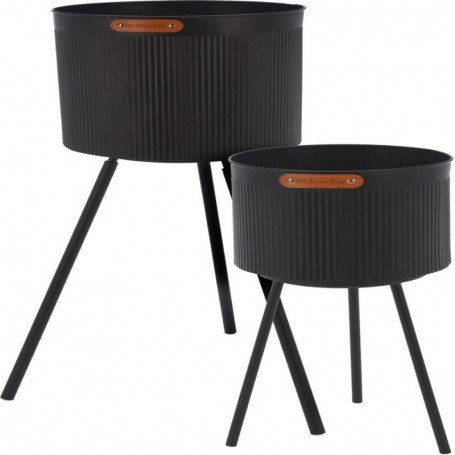 Comprar Maceteros Metal Negros 19,5X45 Cm Y 25X72 Cm  Importacion 146095 al Mejor Precio