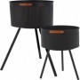 Comprar Maceteros Metal Negros 19,5X45 Cm Y 25X72 Cm  Importacion 146095 al Mejor Precio