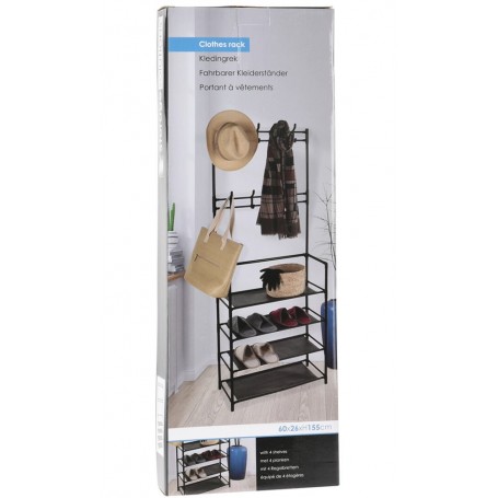 Comprar Mueble Metal 4 Estantes + 8G 60X26X155 Cm Negro  Storage 208103 al Mejor Precio