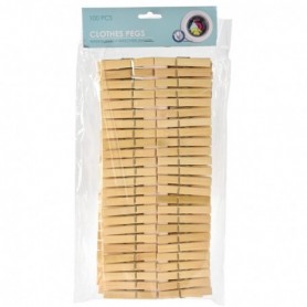Comprar Pinzas Ropa Bambu 10 Cm 100 Piezas Blister 100 Importacion 31208 al Mejor Precio