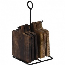 Comprar Posavasos Madera 6 Piezas + Soporte  Importacion 24038 al Mejor Precio