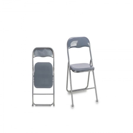 Comprar Silla Plegable Metal Gris Brillo  Giftdecor 208106 al Mejor Precio