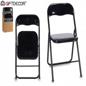 Comprar Silla Plegable Metal Negra Brillo  Giftdecor 208056 al Mejor Precio