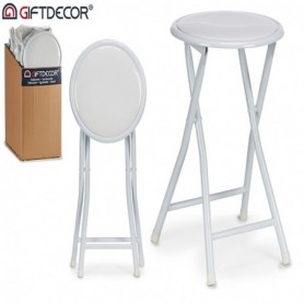 Comprar Taburete Metal Plegable Blanco  Giftdecor 208068 al Mejor Precio