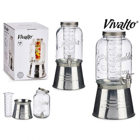 Comprar Tarro Vidrio Con Grifo 3,8 L Pie  Vivalto 20536 al Mejor Precio