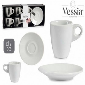 Comprar Tazas Con Plato Cafe Blancas 90Ml Caja 6 Vessia 257104 al Mejor Precio