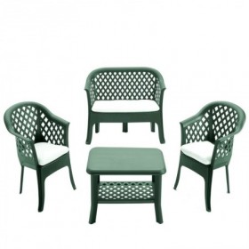 Comprar Tresillo Veranda Verde + Cojines Conjunto Progarden 206674 al Mejor Precio
