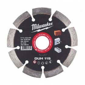 Disco corte diamante MILWAUKEE material duro DUH Ø115mm