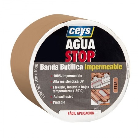 Banda impermeable butilo CEYS AGUASTOP teja 10mx100mm
