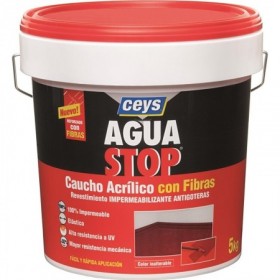 Bote 5kg caucho acrílico con fibras CEYS AGUASTOP gris
