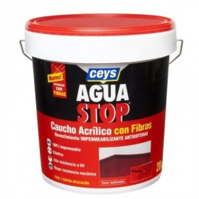 Bote 20kg caucho acrílico con fibras CEYS AGUASTOP rojo