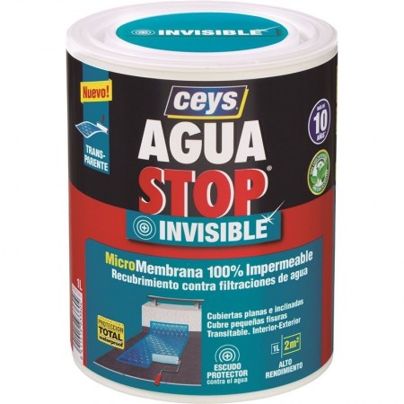 Bote 1L micromenbrana impermeable CEYS AGUASTOP recubrimiento filtración agua invisible