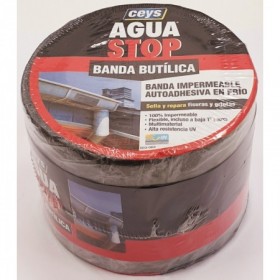 Banda impermeable butilo CEYS AGUASTOP gris 10mx100mm