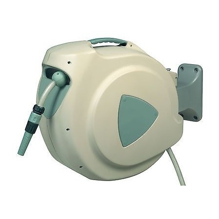 Enrollador porta manguera jardín automático para pared MERCAGREEN Ø12mm x 20m