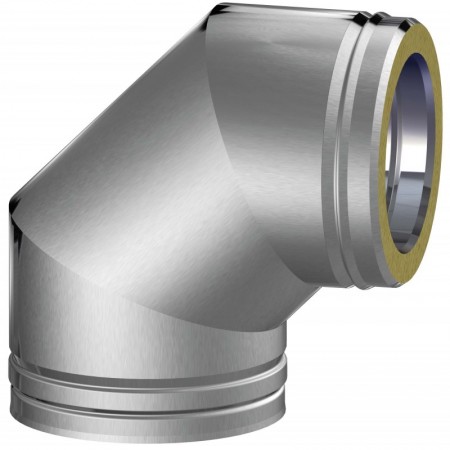 Codo 90º chimenea DINAK EI30VENT con junta inox. 304/304 Ø550/610mm