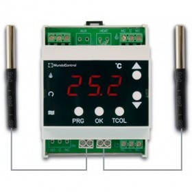TERMOSTO DIFERENCIAL DE SUPERFICIE MUNDOCONTROL DE 2 SONDAS Y 1 RELE MODELO RD-MU/1/MINICAL