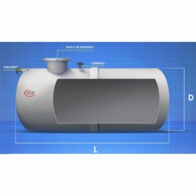 Depósito agua potable enterrar PRFV 650L horizontal