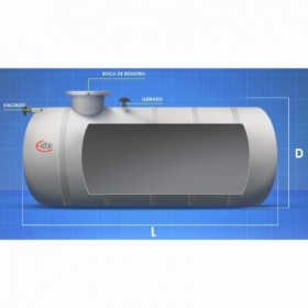 Depósito agua potable enterrar PRFV 10000L horizontal