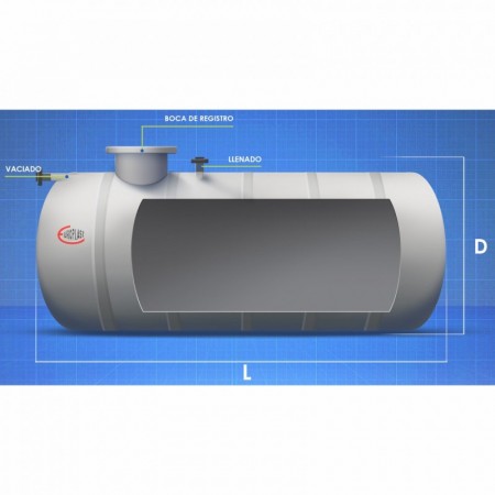 Depósito agua potable enterrar PRFV 10000L horizontal