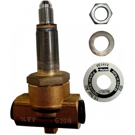 Cuerpo electroválvula solenoide latón PARKER PM141FV 3vias normalmente cerrada 1/4"
