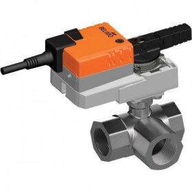Valvula de bola  motorizada mezcladora 3 vias BELIMO R3040 25S4 con SR230A  1" 1/2
