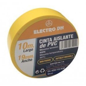 ▷ Cinta Aislante Eléctricista Amarilla.19 Mm. - Pack 10 uds