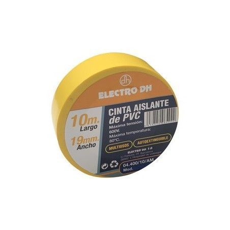 ▷ Cinta Aislante Eléctricista Amarilla.19 Mm. - Pack 10 uds