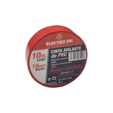 ▷ Cinta Aislante Eléctricista Roja - Pack 10 uds
